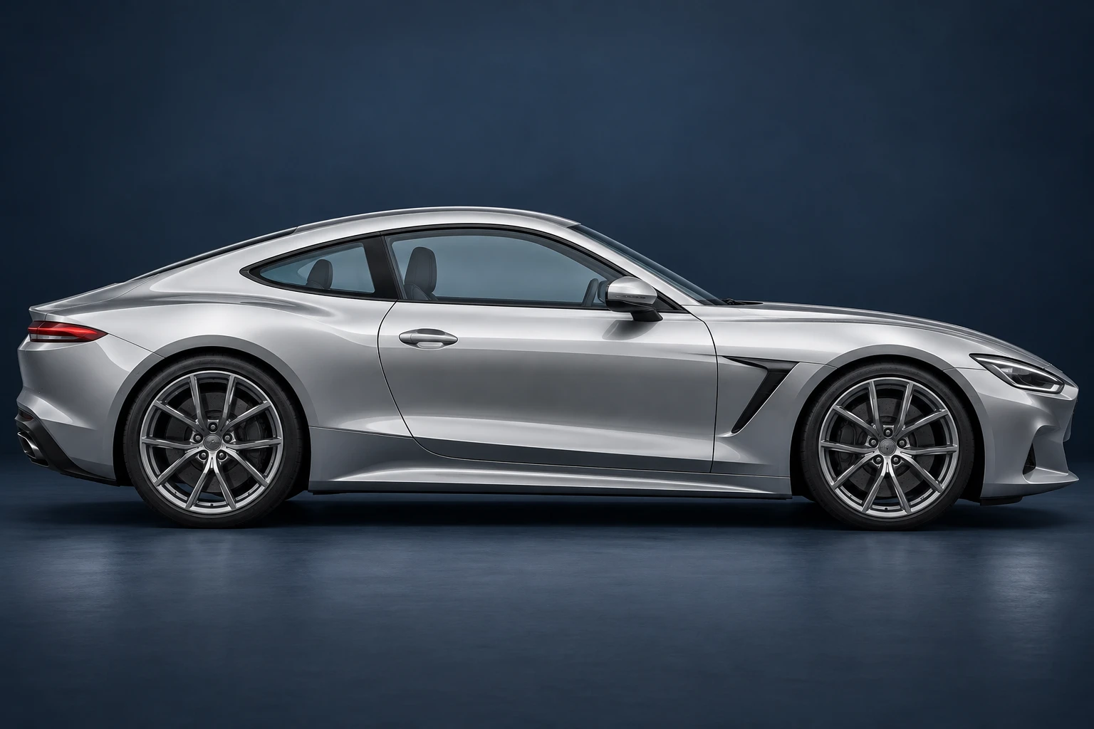 Silver sports coupe for exploring window tint shades